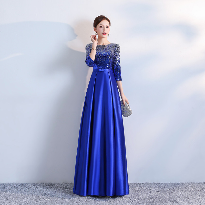 Evening Dress for Women 2026 New Long Dress Socialite Banquet Dress Autumn and Winter Host Long Dress Choir Performance Costume