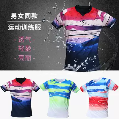 Short sleeve badminton suit custom men and women same quick-dry competition training sportswear table tennis suit