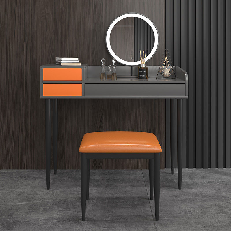 Italian minimalist dressing table modern minimalist Nordic bedroom storage cabinet light luxury net red ins style dressing table with lights
