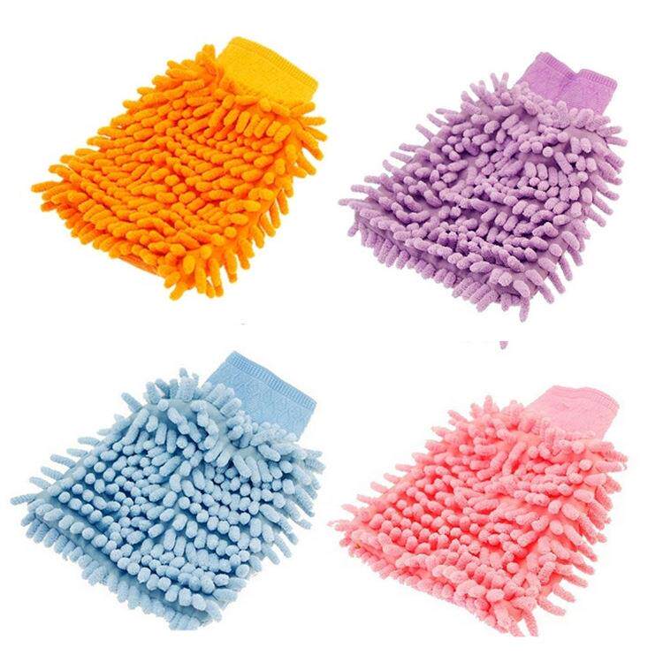Snowier wiping car gloves single-sided coral worm carwash glove car cleaning tool car wash cloth