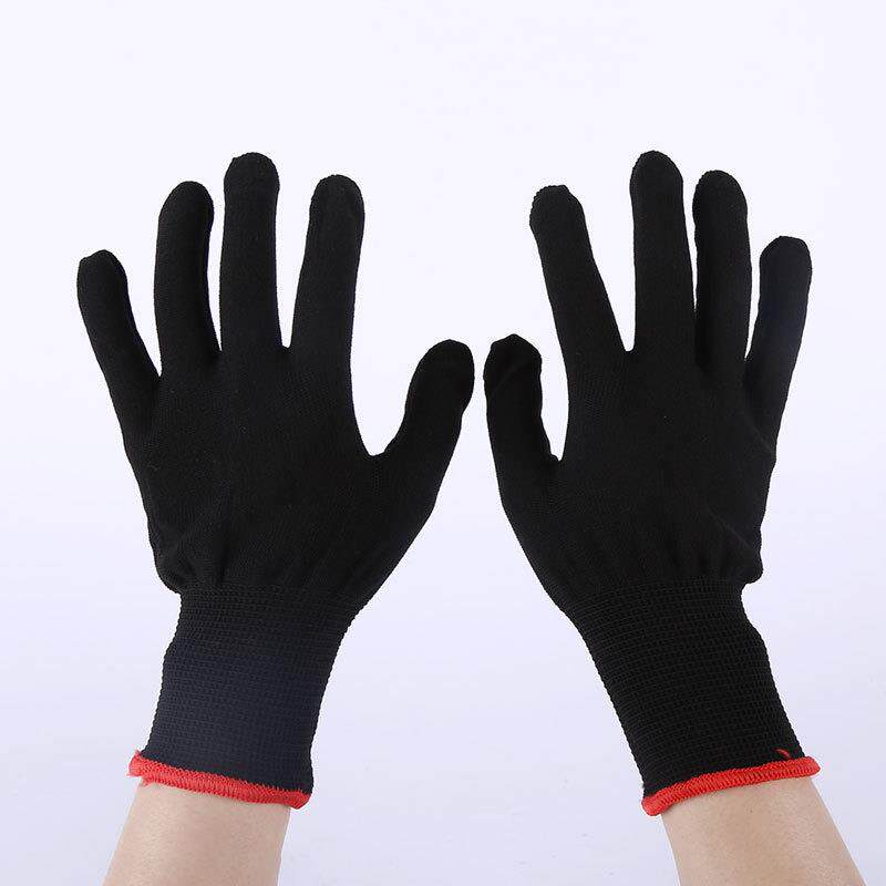 Labor Protection Gloves Spot Seconds Hair Black Large Size Thin size Foreign Trade Factory Wholesale thirteen Needle Nylon Glove Core