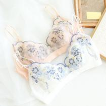 Tanger Spring and Summer Luxurious Embroidered Silk Wireless Bra Lace French Underwear Thin Customized