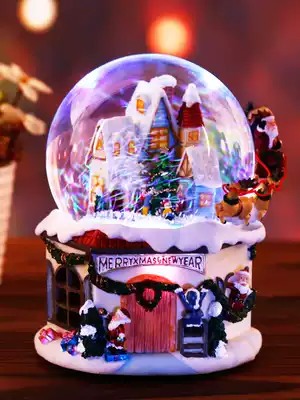Santa flying deer Snowflake crystal ball music box to send Girlfriend children girl creative gift Birthday girl