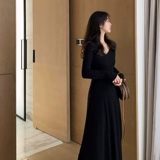 Базовое красное осеннее платье, юбка, большой размер, 2024 года, французский стиль, по фигуре