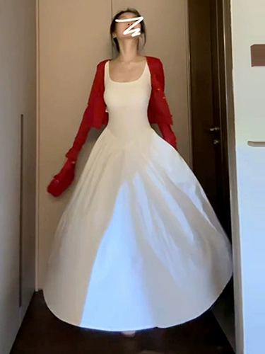 Майка, платье, комплект, длинная юбка, осенняя, в корейском стиле, яркий броский стиль, изысканный стиль