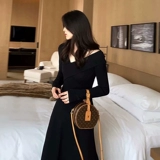 Базовое красное осеннее платье, юбка, большой размер, 2024 года, французский стиль, по фигуре