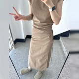 Летнее платье без рукавов, длинная юбка, французский стиль, подходит для подростков, изысканный стиль, по фигуре