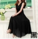 Đặc biệt hàng ngày mùa xuân và mùa hè Hàn Quốc phiên bản của chiffon dài eo kích thước lớn một từ đầm mỏng phụ nữ tính khí dài váy