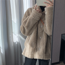 Lamb wool coat women's 2021 autumn and winter new Joker fur one thick short Korean version of loose fried street cotton-padded jacket