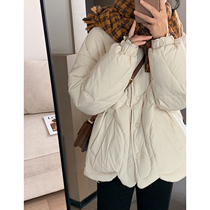 White down jacket women 2021 new Korean version of short loose light collar small white duck down coat winter