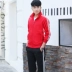 Bộ đồ thể thao nam mùa xuân và mùa thu chạy giải trí cộng với lông cừu dày kích thước lớn bộ đồ thể thao nữ cặp đôi đồ thể thao phù hợp Bộ đồ