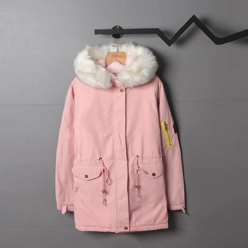 Foreign trade original single tail goods autumn and winter models women's pike clothing women's long version waist hooded shop cotton coat loose quilted jacket coat