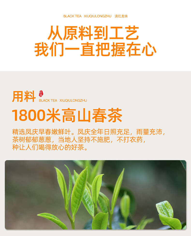 百花岭凤庆滇红红茶龙珠手工古树蜜香春茶