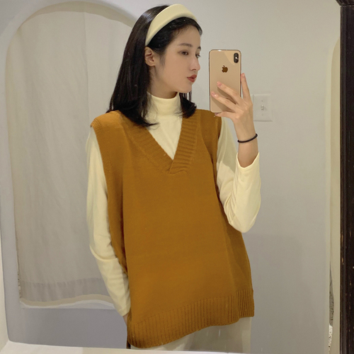 Ulzzang college in Korea V-neck waistcoat Sweater Girl