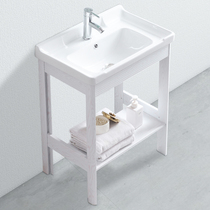 Floor-to-ceiling washbasin cabinet combination Ceramic small apartment bathroom pool Balcony wall-mounted washbasin free hole
