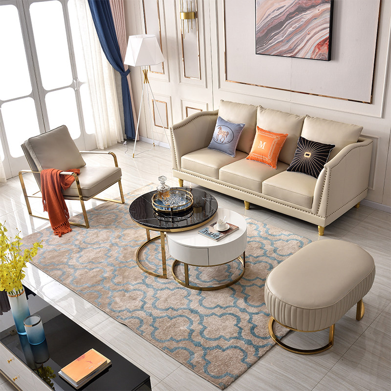 Minimalist light and luxurious sofa 1 2 3 Composition tea table TV cabinet Living room sofa Jane approx. modern American furniture