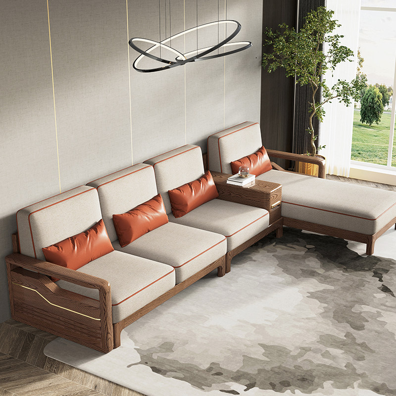 White wax wood sofa Large terrace number of modern minimalist Living room Home Furniture Corner your Princess sofa Portfolio