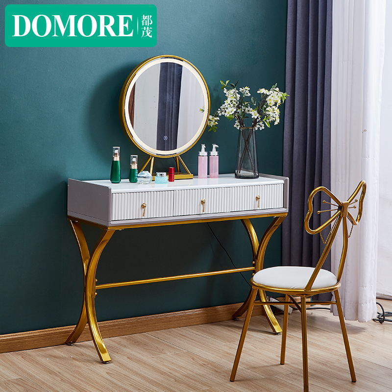 Extremely minimalist light and lavish online red make-up table Makeup Desk Bedroom small family furniture Furniture Dresser Multifunction Drawer contained