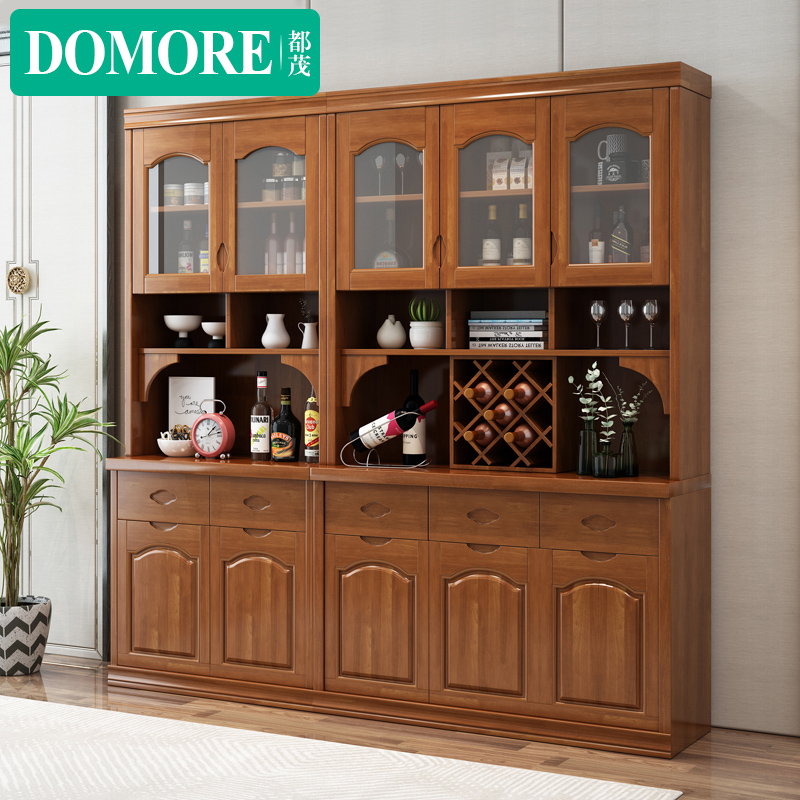 Modern Chinese Solid Wood Wine Cabinet Dining Cabinet Room Cabinet Close To Wall Combined Living Room Lockers Tea Water Bowl Tray Cabinet