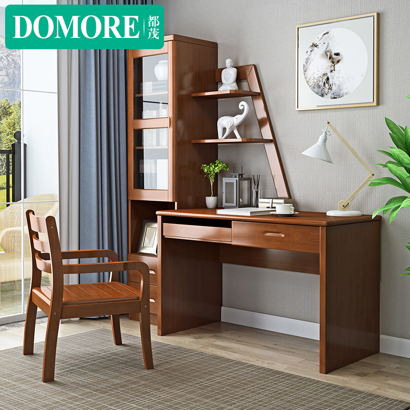 Chinese solid wood computer desk modern desk minimalist home study desk desk bedroom Easy with bookcase