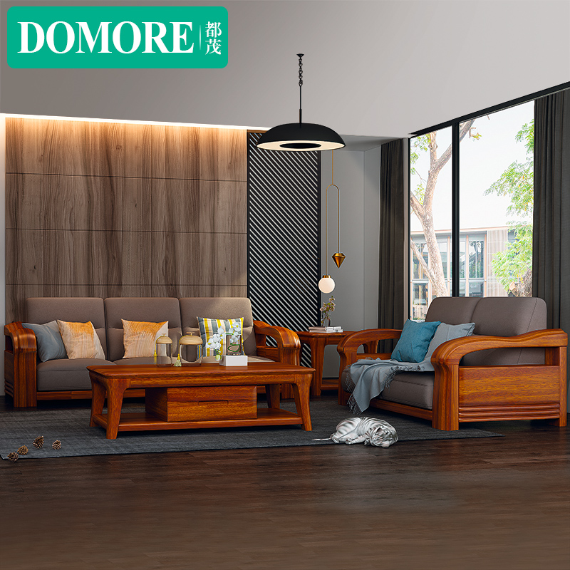 Dumao living room golden walnut 1 2 3 sofa coffee table combination large-sized villa post-modern German furniture