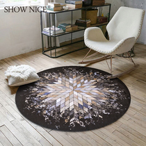 Embroidered Nathan trend round carpet Nordic bedroom hanging basket round carpet cloakroom camera home computer chair floor mat