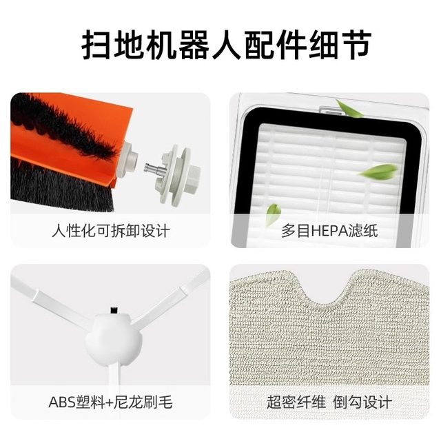 ເຫມາະສໍາລັບ Xiaomi Mijia sweeping robot 1C1T2C accessories mop filter rim brush cover water tank dust box