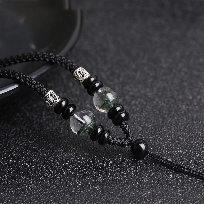 925 Silver green Ghost crystal necklace jewelry rope pendant pendant Jade pendant Neck lanyard Jade pendant Jade brand men and women