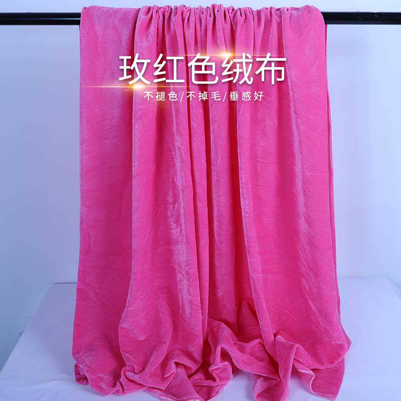 Rose red gold velvet cloth bright red velvety cloth table cloth table dress for background cloth Stage Curtain curtains