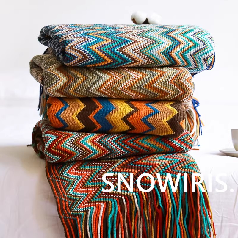 Muse New Bohemian Blanket Autumn Air Conditioning Cover Blanket Nap Blanket Throw Blanket Bed End Blanket Tassel Thick Sofa Blanket