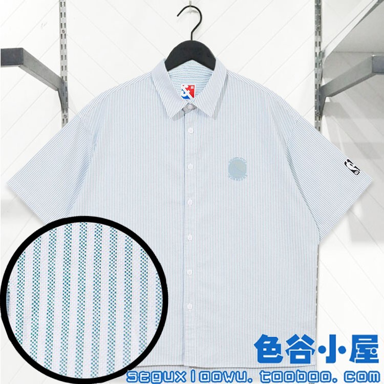 Jack Jones Jack Jones Collaboration Warriors Team Blue Striped Loose Short-Sleeve Shirt 224304015 Jack Jones Jack Jones Collaboration Warriors Team Blue Striped Loose Short-Sleeve Shirt 224304015