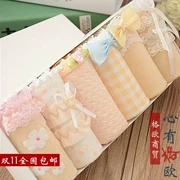 Quần lót Hộp quà tặng 6 Gói Đồ lót nữ Cotton Cotton Đồ lót nữ Hộp quà tặng Màu da Kết hợp Màu thịt