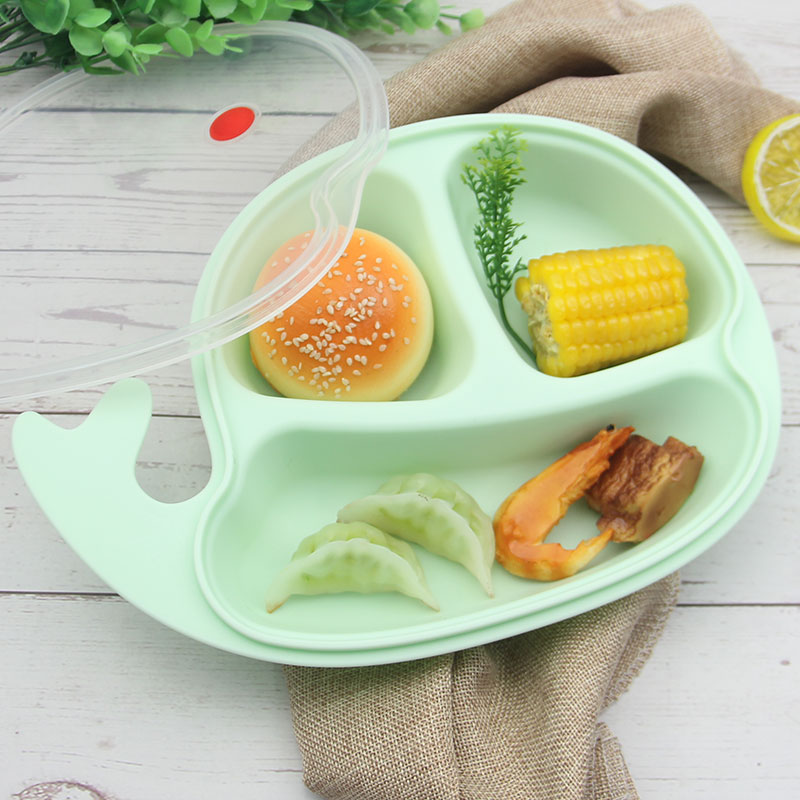 Baby Dinner Plate Sub trays Infant separated dinner trays Home Cute Creativity With Lid