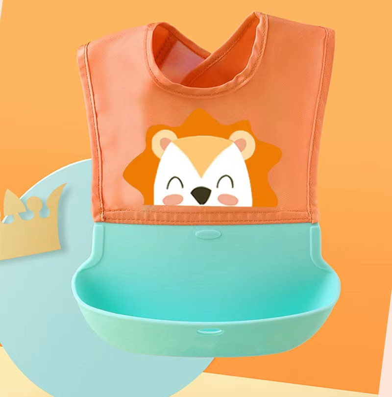 Baby Eating Walled Pocket Waterproof free for men and women Baby food Eating Surrounding Hood Pocket Silicone Bib Bag for children's saliva for children