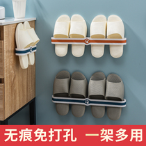 Bathroom trailer rack wall-mounted storage artifact toilet non-punching shoe hanger drain rack toilet wall hanging