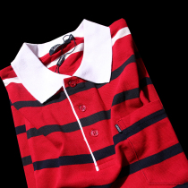 Foreign trade Mens exports to Europe and the United States tail goods summer leisure stripes mesh breathable loose size short sleeve polo shirt tide