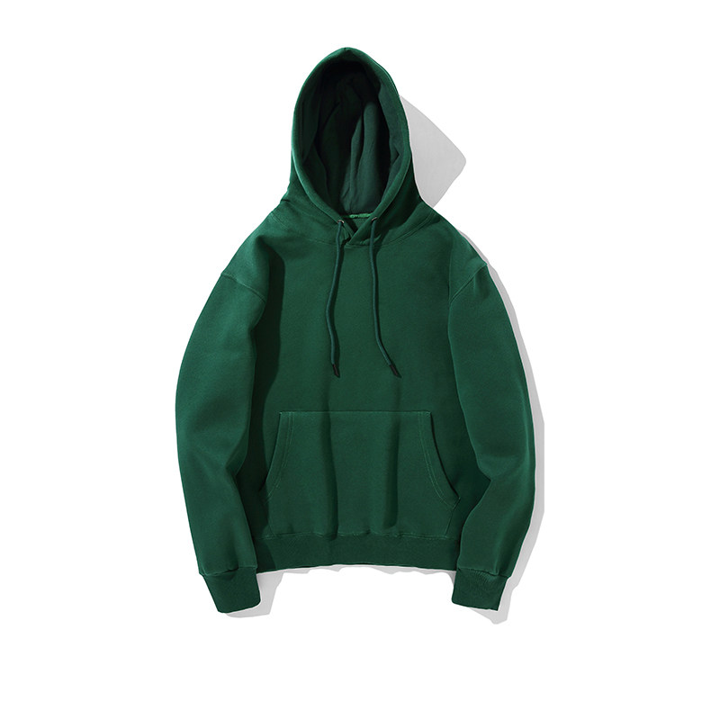 Pure Pure Colours PURE COLOUR DRAWING ROPE WITH CAP INK GREEN SWEATSHIRT MALE LOOSE CASUAL HOODIE STACK WEARING PURE COTTON SPRING CLOTHING