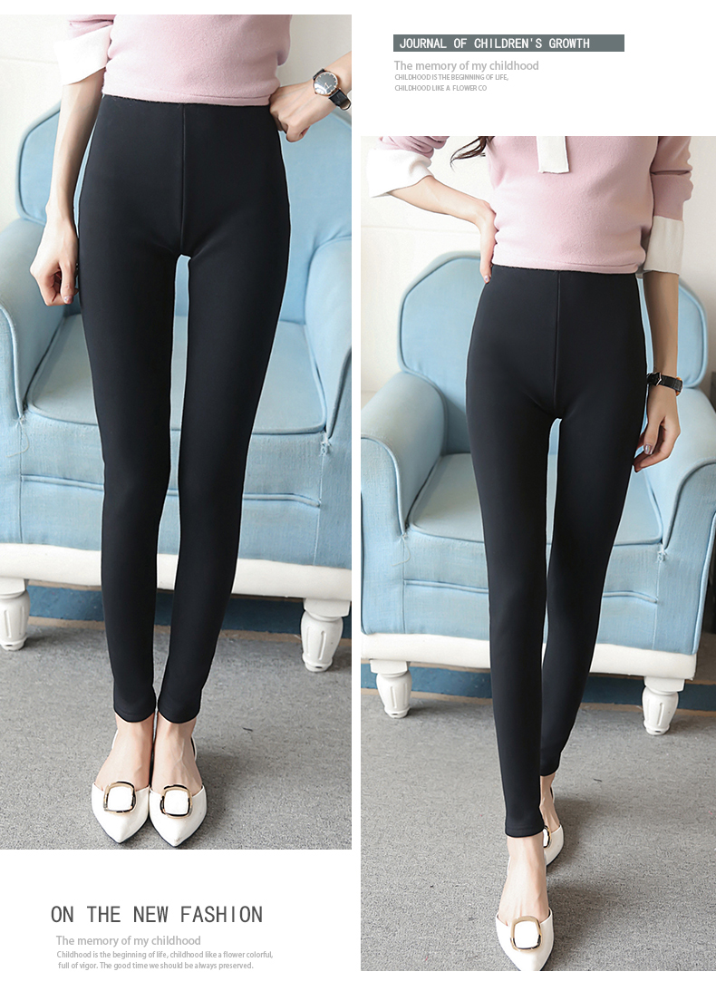 Quần legging nữ mặc mùa đông cộng nhung nhung dày mm cộng với phân XL ấm chân mỏng 9 quần cotton quần short vải nữ hàn quốc