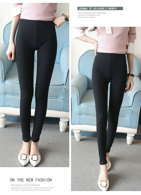 Quần legging nữ mặc mùa đông cộng nhung nhung dày mm cộng với phân XL ấm chân mỏng 9 quần cotton quần legging ngố
