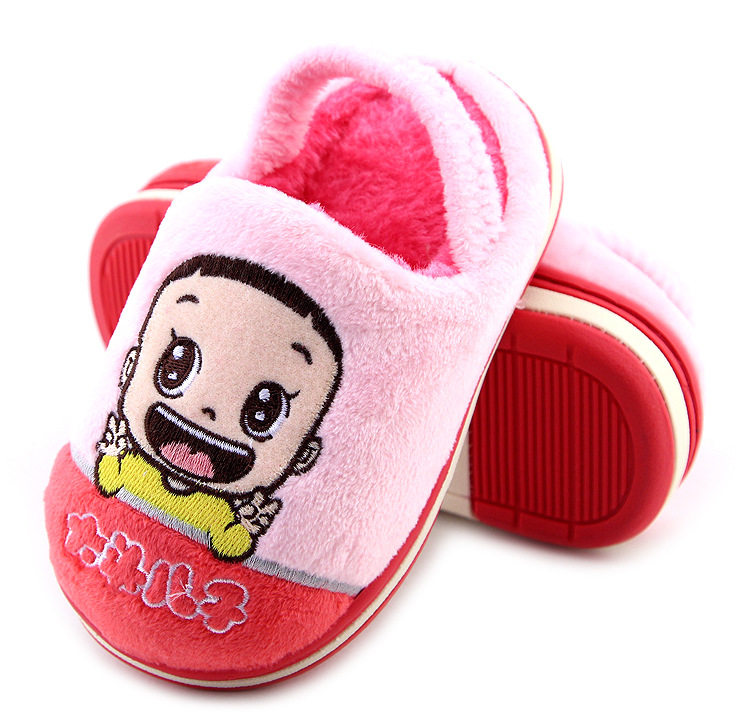 Pantoufles enfants en suède pour hiver - semelle caoutchouc - Ref 1006559 Image 11