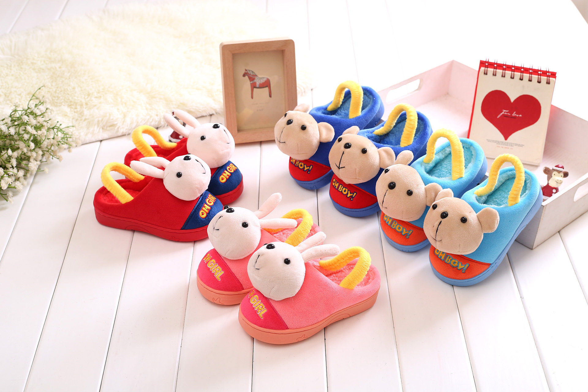 Pantoufles enfants en suède pour hiver - semelle caoutchouc - Ref 1011679 Image 17