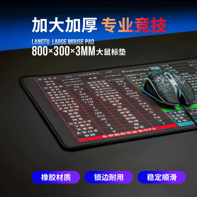 Large office computer desktop mouse pad thickened cute girl shortcut keyboard notebook e-sports games