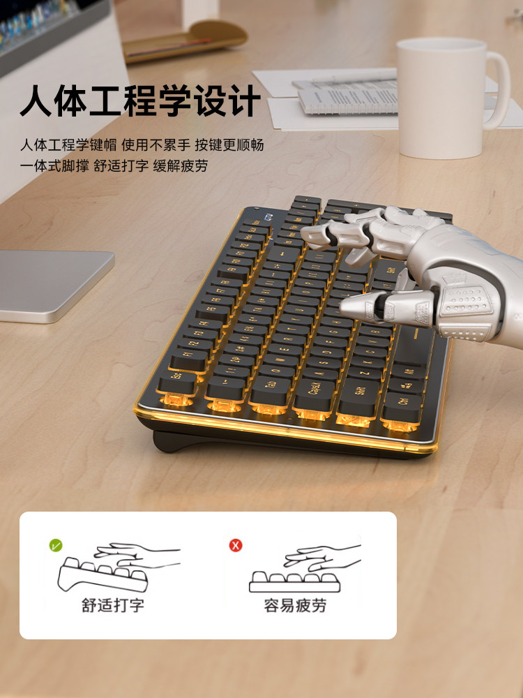 Langtu Wired Silent Keyboard with Mechanical Feel for Tablet and Laptop, Typing Set for Men and Women, Office Keyboard and Mouse Set