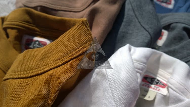 Nặng hơn Ami 咔叽 Nhật Bản Mỹ dày retro gram cao màu rắn cổ tròn cotton trắng T dài tay áo thun đáy áo thun burberry