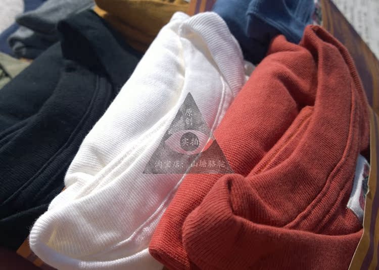 Nặng hơn Ami 咔叽 Nhật Bản Mỹ dày retro gram cao màu rắn cổ tròn cotton trắng T dài tay áo thun đáy áo thun burberry