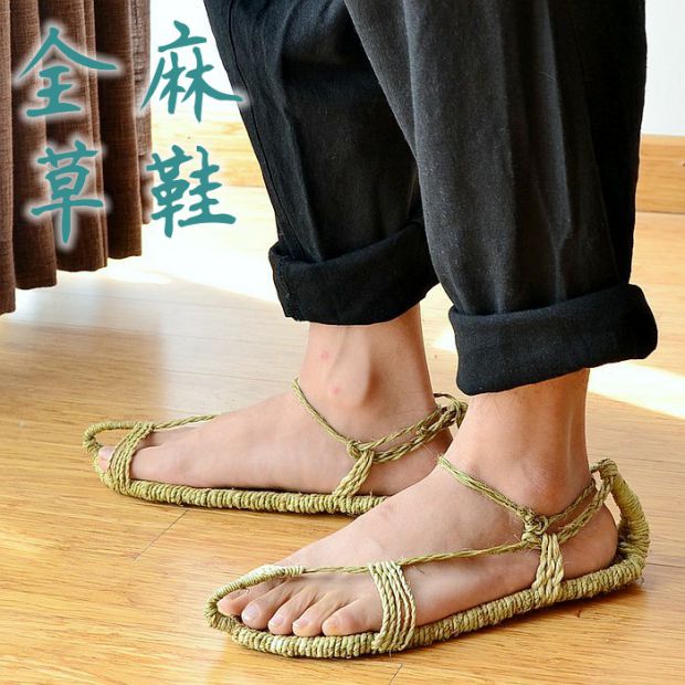 Giày rơm nam và nữ handmade giày dệt dép dép mùa hè dép retro thời trang giản dị thủy triều đỏ quân đội dài tháng ba giày sandal nam