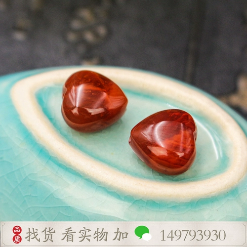 Натуральный красный агатовый резной браслет в форме сердца, подвеска, четки из круглых бусин, аксессуар