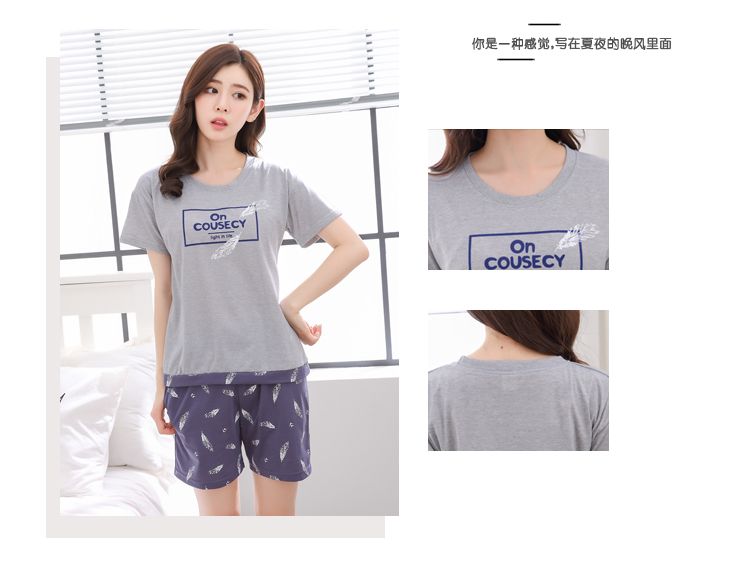 Mùa hè Hàn Quốc cotton ngắn tay ngắn đồ ngủ phụ nữ mỏng phần phụ nữ lỏng lẻo kích thước lớn dễ thương mùa hè dịch vụ nhà phù hợp bộ đồ dài tay nữ