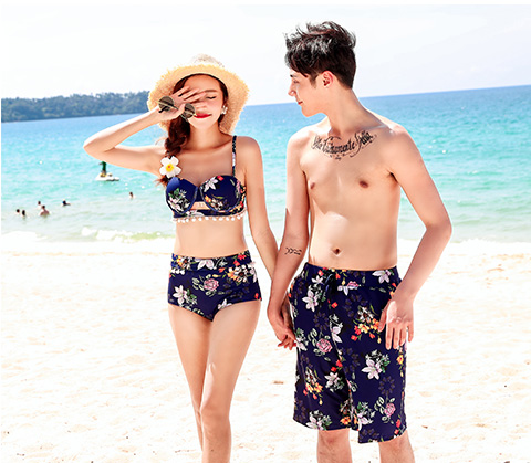 Bộ đồ bơi đôi bikini phù hợp với bikini ba mảnh áo tắm nữ bảo thủ che bụng bên bờ biển spa đồ bơi 	đồ đôi đi biển cho mẹ và bé	
