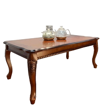 Eurostyle long tea table 1 2 m solid wood carved tea table guest hall retro American tea table side a few corners a few square meters